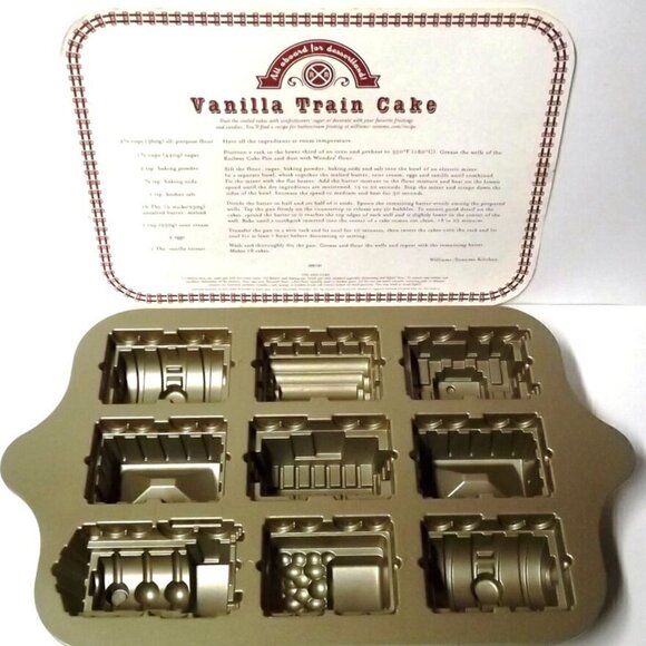 Nordic Ware Railway Train Cake Pan Williams Sonoma Nonstick NEW Made USA - Picture 3 of 5
